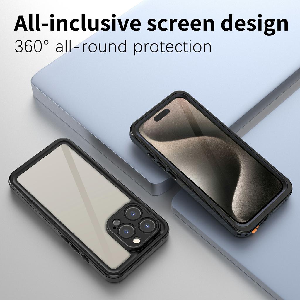 REDPEPPER FS Series For iPhone 16 Pro Max Phone Case IP68 Waterproof Clear Back Panel Phone Cover