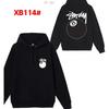 Classic Print Hooded Sweatshirt Teens Unisex Loose Fit Cotton Pullover Streetwear