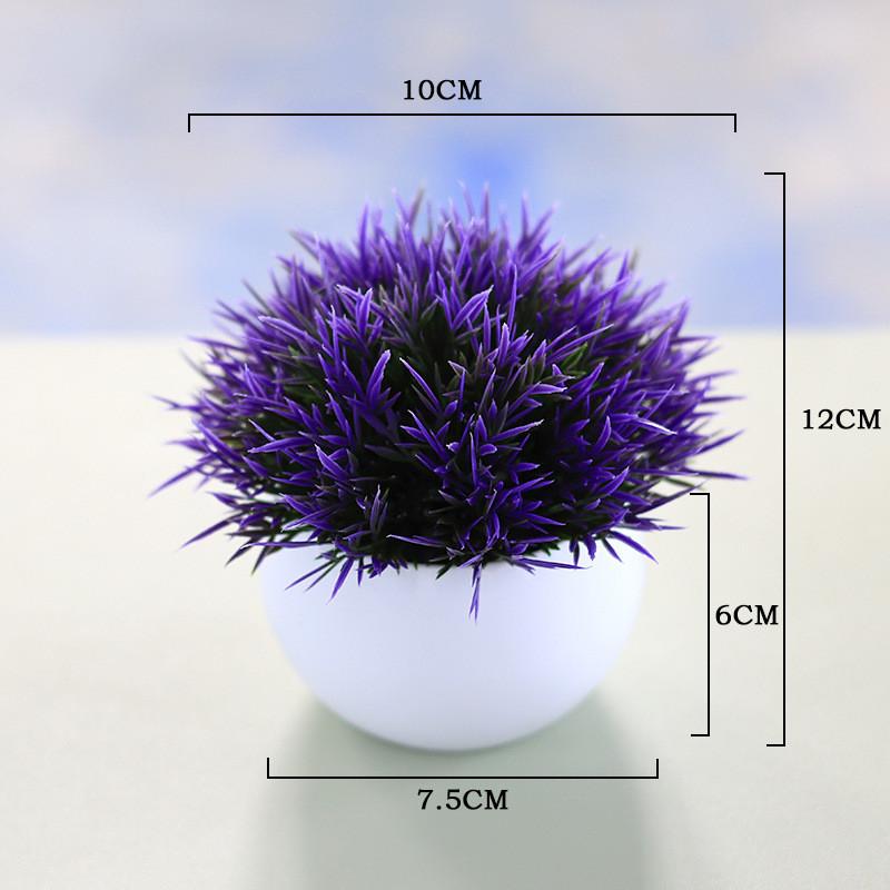 Faux Flower Ball Arrangement Small Potted Plant With Plastic Craft For Living Room Decor