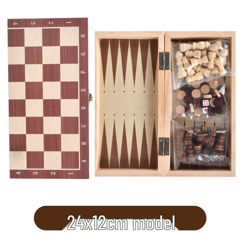 Brangdy Wooden Foldable 3-in-1 Board Game Set