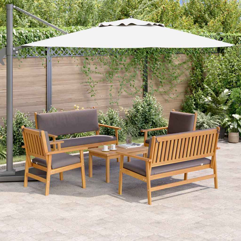 Garden Sofa Set 5 pcs Brown Solid Acacia Wood