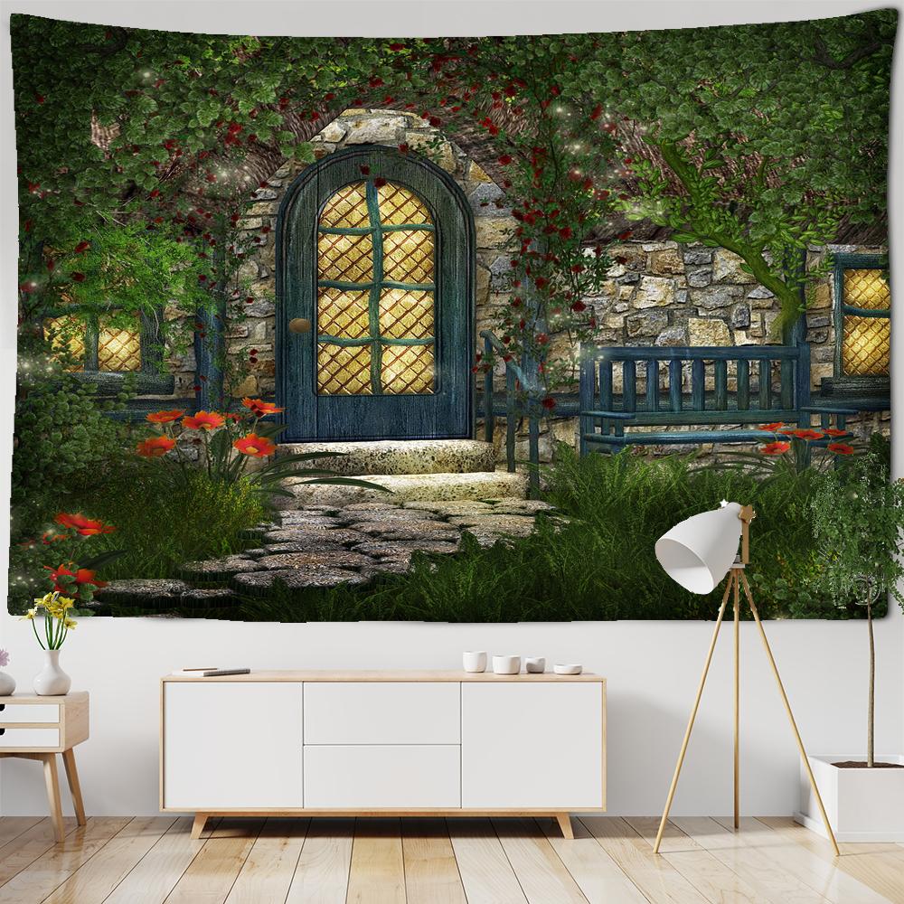 Fairy Tale For est Tapestry Wall Hanging Fantasy Magic Trees House In Dreamland Tapestry For Kids Room Decor Party Backdrop Cloth