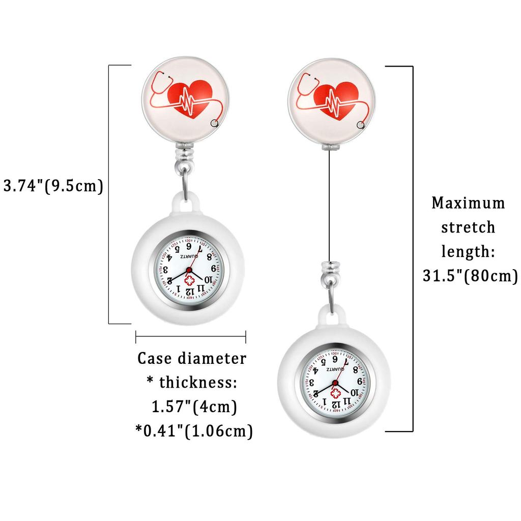 Lancardo Nurse Nurse Pocket Pocket Nursery White 2 Watch, Watch, Watch, Watch, Silicone, Removable, Stretchable, Men's, Women's, Cute, Heart, Teacher,