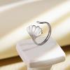 Women's Stainless Steel Ginkgo Leaf Open Ring - Minimalist and Versatile Jewelry