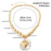 DIEZI Punk Big CCB Heart Pendant Necklace For Women Wedding Party Gift Simple Fashion Plastic Beads Choker Necklace Jewelry