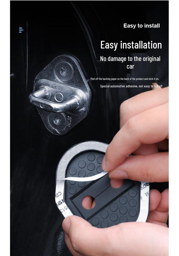 Compatible Shock-Absorbing Car Door Lock Cover for Lynk & Co 01-08, EM-P09 - Protective Sleeve Buffer Pad.