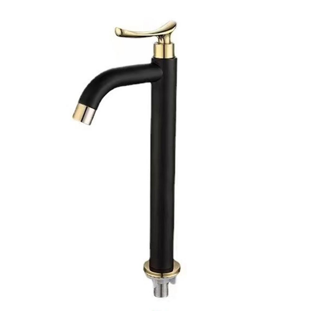 Bathroom Sink Faucets Black&Gold Single Cold Water Washbasin Tap Single Handle Stainless Steel Hot Cold Wate Mixer Tap