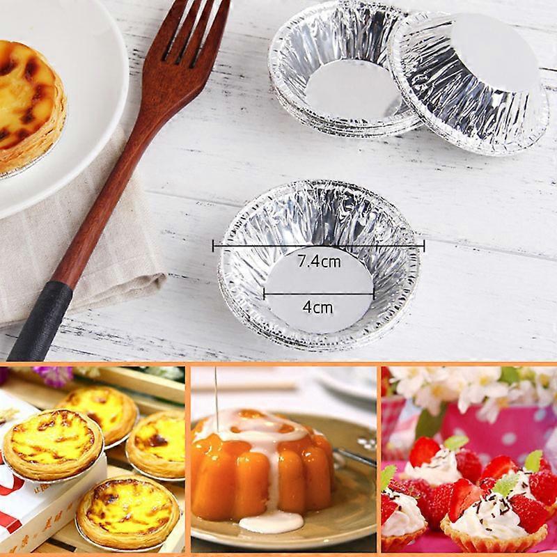 250 Pcs Disposable Egg Tart Holder Mold Aluminum Foil Cake Cookie Kitchen Baking Tool