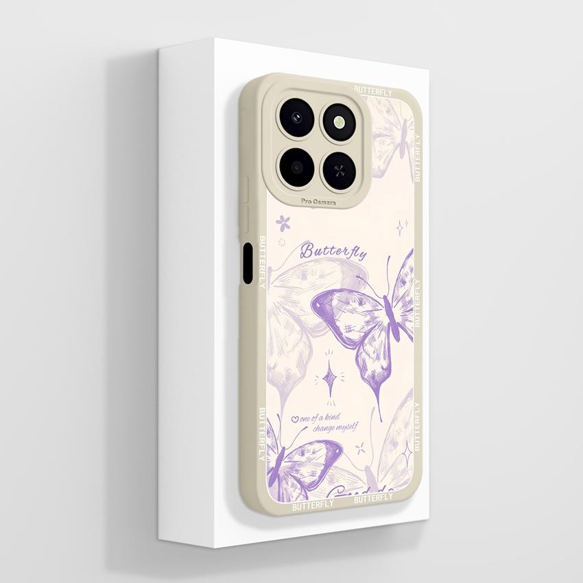 Beautiful Butterfly Phone Case For Huawei X6C Honor 400 Lite Pura 80 Pro Plus Ultra Liquid Silicone Soft Bumper Dustproof Cover For Huawei Bumper Bags
