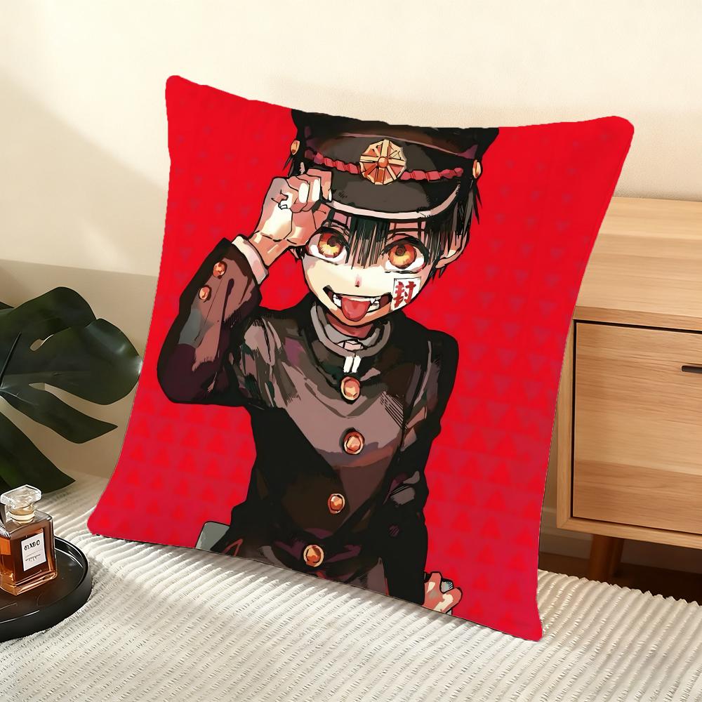 Jjibaku Shounen Hanako Kun Cushion Cover Soft Short Plush Pillow Cover Smooth Cozy Texture Aesthetic Cushion Case Home Decor