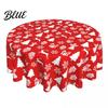 Christmas Tree Elk Decorative Dinner Prints 150cm with Holiday Tablecloth Red Round Polyester Cloth Stain-Resistant