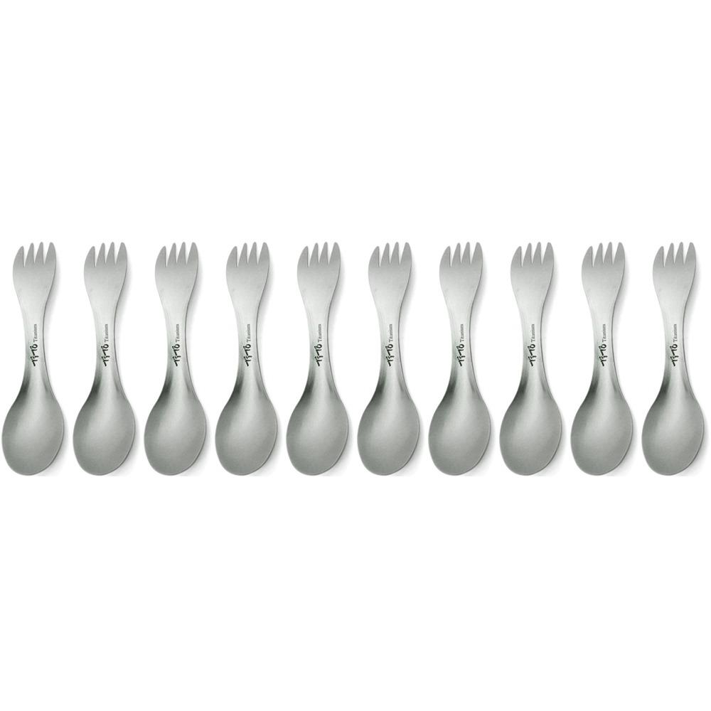 Outdoor Camping Picnic Titanium Spoon Tableware Fork Portable Lightweight Spork Titanium Alloy Spoon Fork Picnic Tourist Dishes
