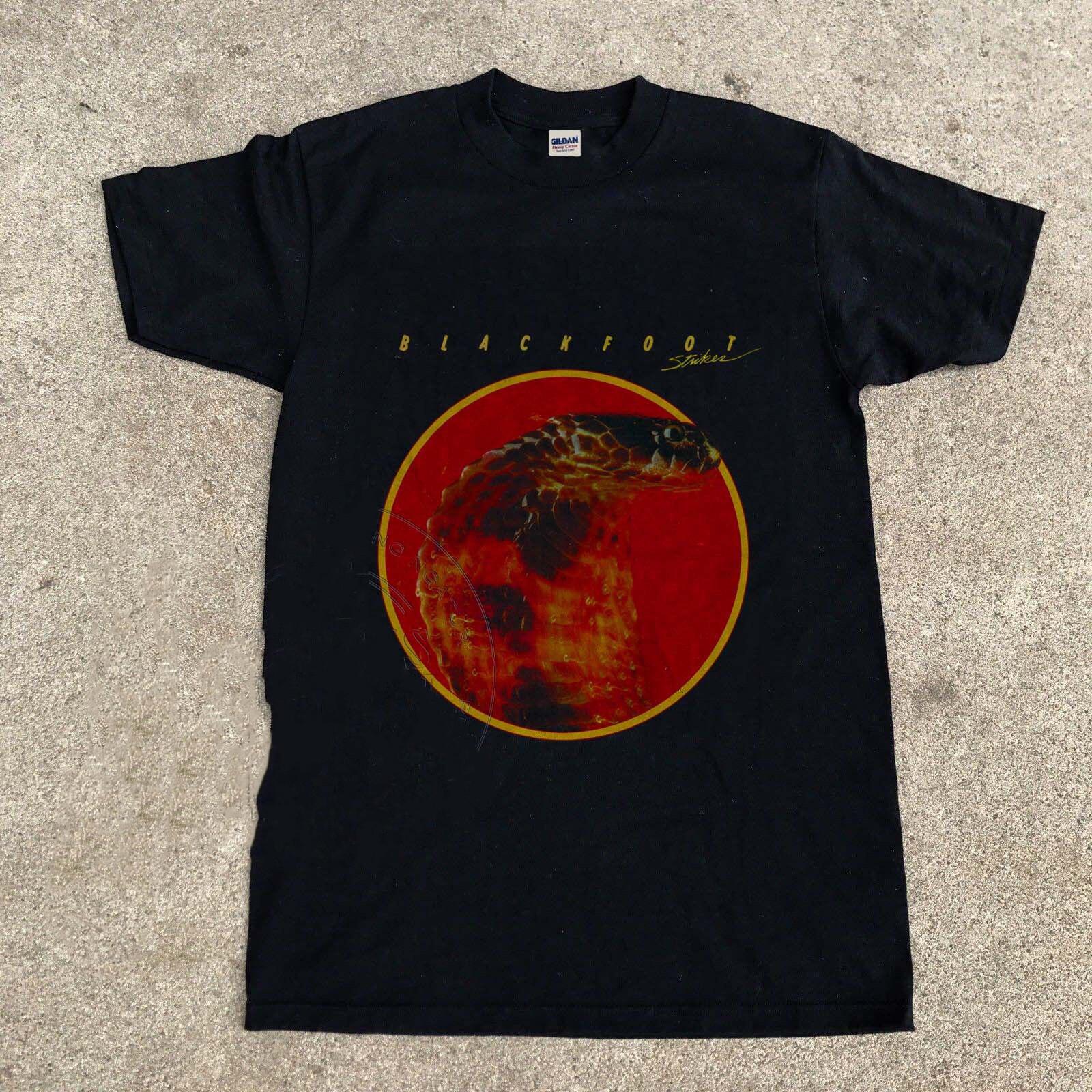 Vintage 70 s Blackfoot - Strikes album 1979 Hard rock Black Men S-234XL D075 L