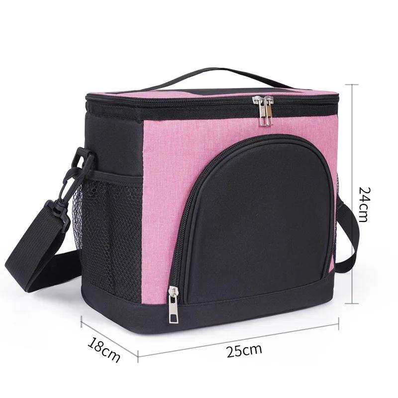 10L Portable Lunch Bag Food Thermal Box Durable Waterproof Office Cooler Lunchbox with Adjustable Shoulder Strap Insulated Case