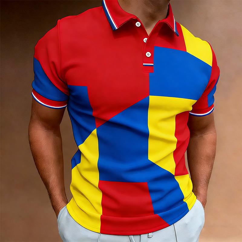 

Casual Beach Men s Summer Polo Shirts Fashionable 3D Digital Printing Comfortable Short Sleeve Soft Cotton Work 3XL