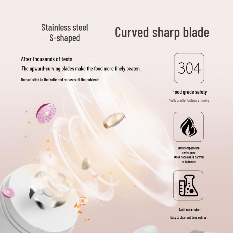 Elektrisk hvitløks- og kjøttkvern: Mini matkutter, kvern og skreller for husholdnings- og babymat