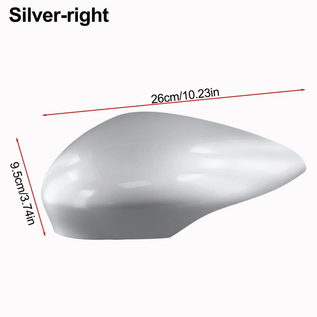 ABS Plastic Cover Door Mirror Cover Automotive Accessories Long Service Life Seamless Fit Silver Car Replacement Part