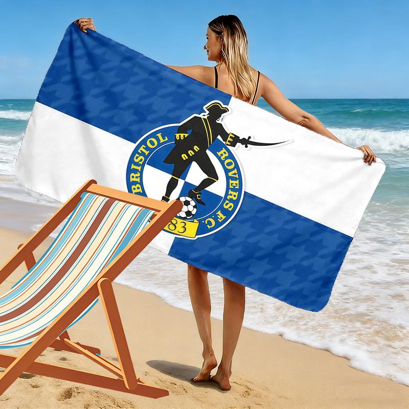 Bristol Rovers Print Beach Towel, Large Soft Quick Dry Towel for Beach Camping Swimming