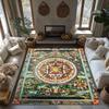 Tibetan Mandala Area Rug Intricate Buddhist Art Floor Mat Spiritual Home Decor Meditation Room Carpet Zen Design Detailed Patter