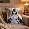 Hot Anime AAlbedo Cushion Cover Soft Plush Cushion Cover Double Print And Invisible Zipper For Sofa Home Car Use