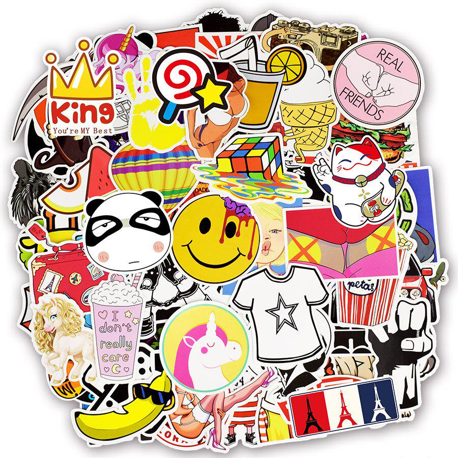 700 Stück zufällige bunte Aufkleber, gemischte Graffiti-Punk-Cartoon-Aufkleber, Spielzeug für Kinder, DIY-Gitarre, Reiseetui, Laptop, Fahrradaufkleber