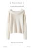 One-Shoulder Solid Color Cashmere Women's Ribbed Knit Sweater - Slimming Lazy Style for Autumn/Winter New Arrivals
