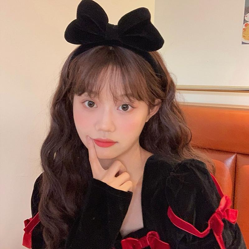 Velvet Big Bow Red Headband Ladies Elegant Temperament High Cranial Headband Girls Cute Headband