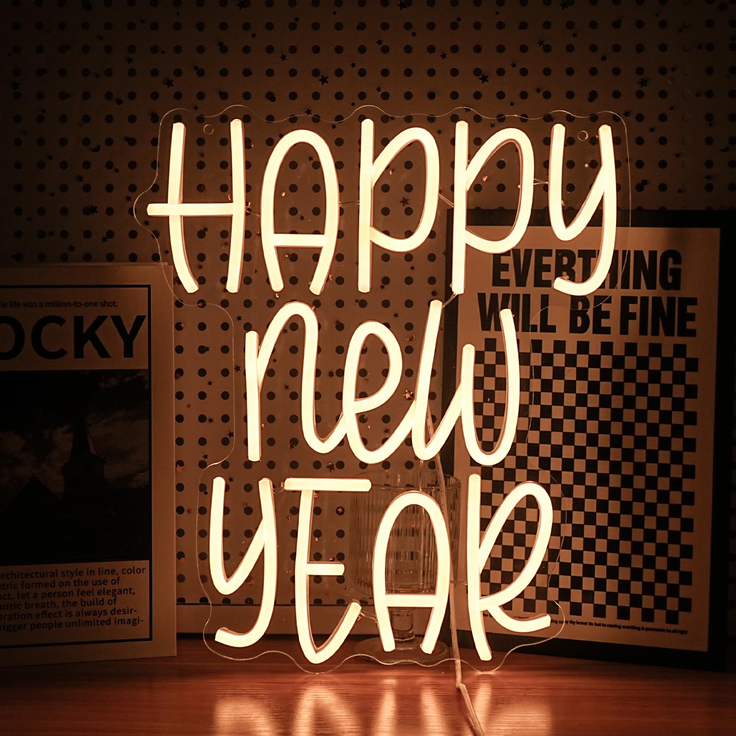 

Happy New Year Neon Sign for Decor LED Light for Home New Year Party Indoor New Year Atmosphere Decoration