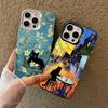 Black Cat Van Gogh Phone Case For IPhone 17 16 15 14 11 12 13 Pro Max Plus Pro Colored Silver Cover