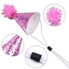10Pieces Small Party Hats for Dogs and Cats with Glitter Design and Adjustable Strap Suitable for Birthday Celebrations