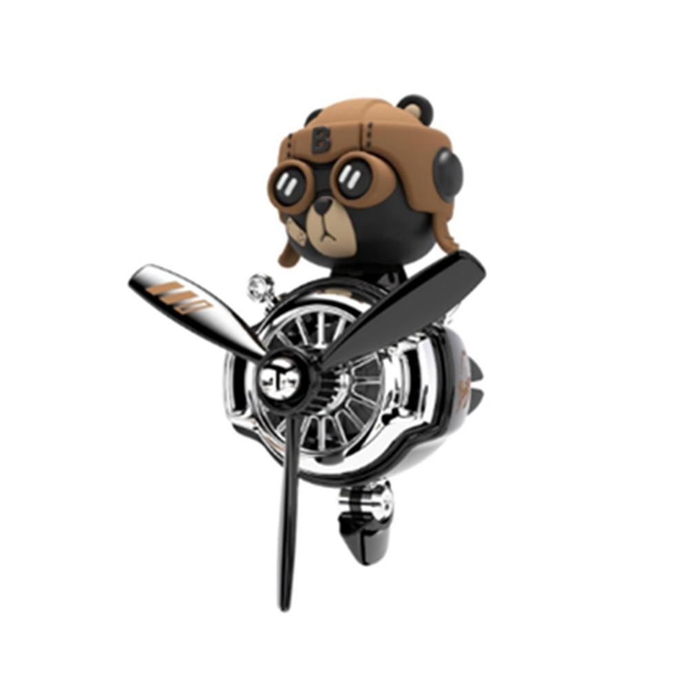 New Car Air Outlet Clip Cartoon Bear Propeller Small Airplane Shaking Head Doll Car Decoration Interior Ornaments Creative