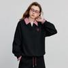 Women's Spliced Fake Two-Piece Embroidered Sweatshirt
