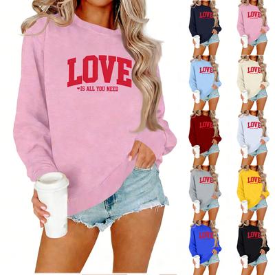 Sudadera con capucha informal para mujer con estampado y cuello redondo