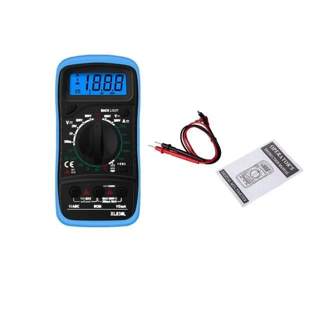 Handheld Digital Multimeter - LCD Backlight AC/DC Voltmeter, Ohm & Ampere Tester (Portable)