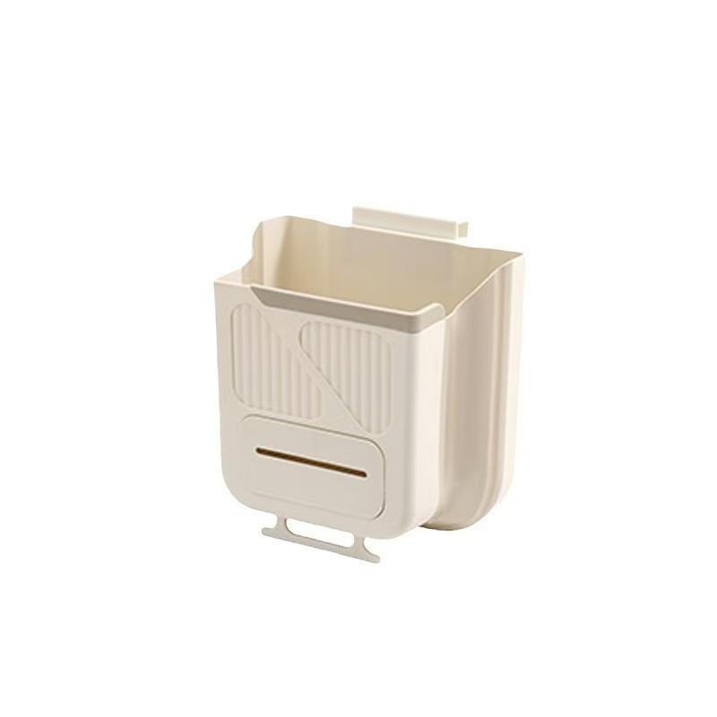 Household kitchen trash can folding wall hanging multi-functional trash can no bending toilet toilet wall hanging paper basket M белый