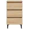 Nightstand with Metal Legs Sonoma Oak Finish 40 x 35 x 69 cm
