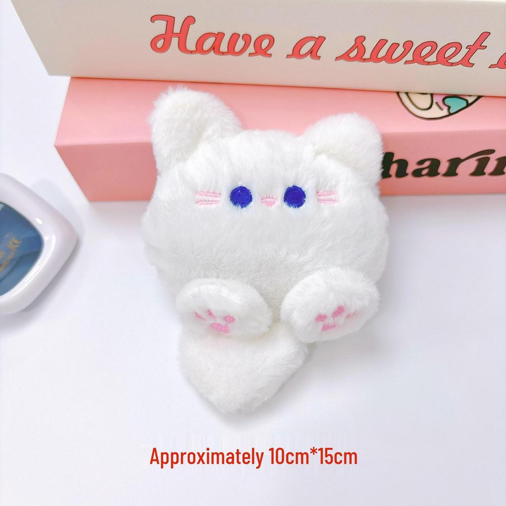 Squeaky Cat Plush Keychain Brooch: Cute Cartoon Doll Accessory