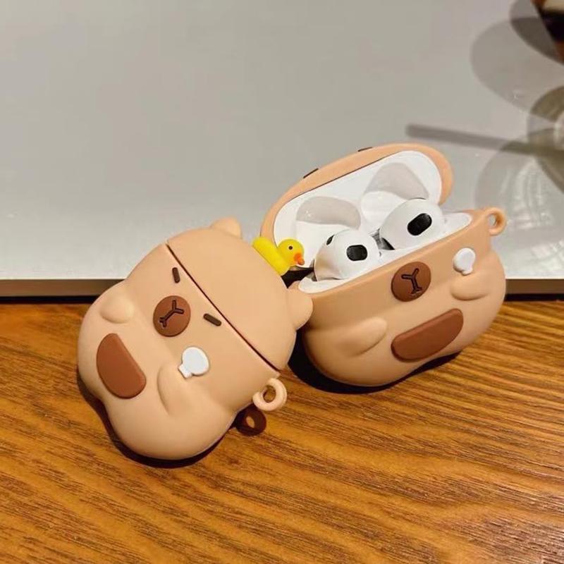 3D Cute Cartoon Silicone Earphone Case For Airpods 4 Shiba Inu Wireless Earphone Cover For Airpods 4 Charging Box