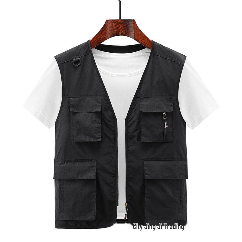 Men's Quick-Dry Multi-Pocket Vest for Team Building, Photography, and Fishing Events - Spring/Autumn 2209.