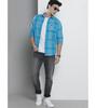 Men Slim Fit Checkered Full Sleeves Spread Collar Casual Shirt