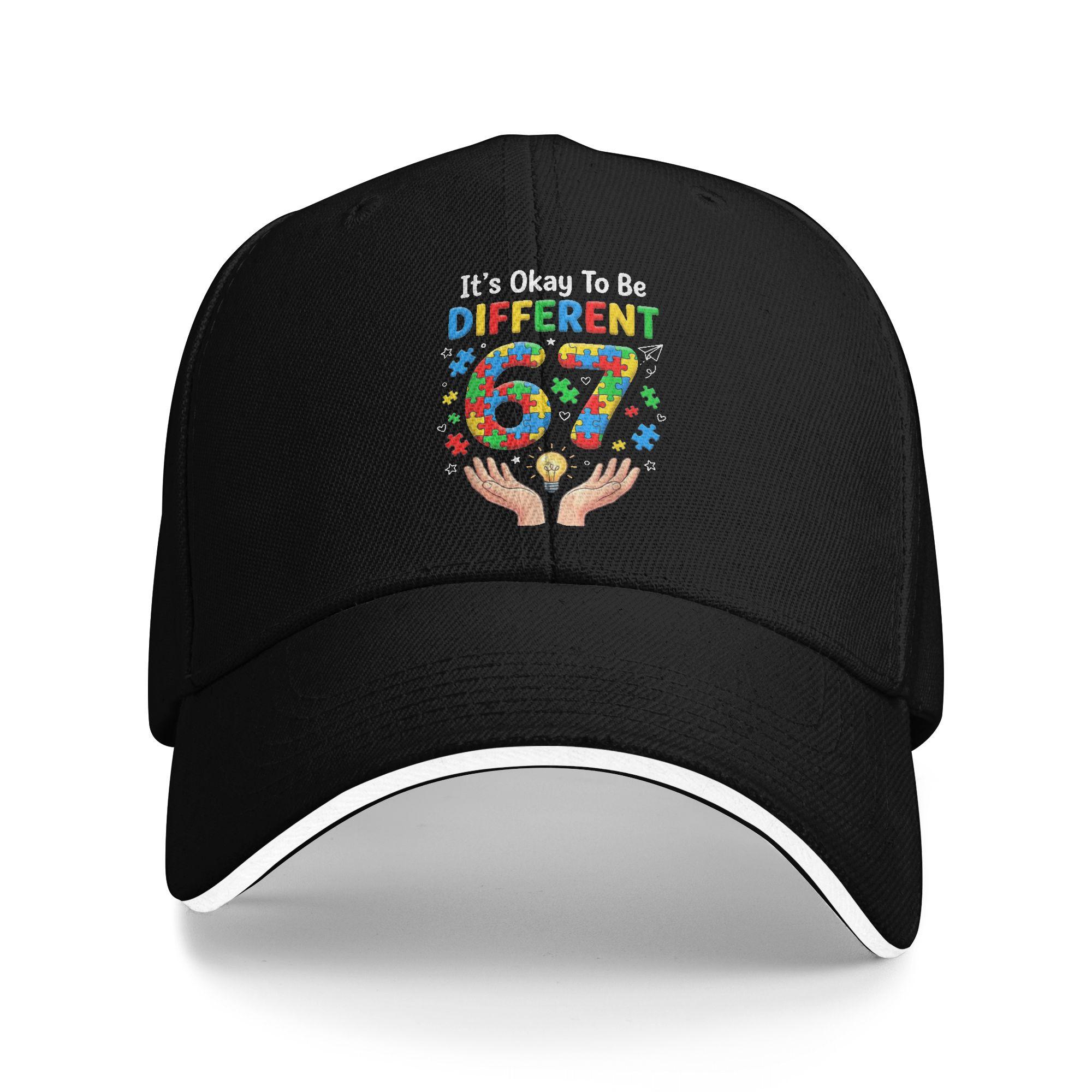 

Six Seven Autism Awareness 67 Baseball Cap Kpop Rock Sun Hip Hop Hats Couple Women Y2k Retro Custom Logo Baseball Caps As Picture чёрный