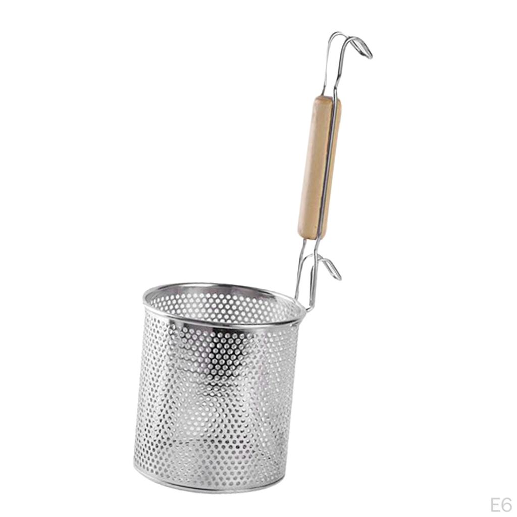 Schöpfkellen, Edelstahlsiebe für die Küche, spiralförmiger Korbgriff, Filter, Fettabscheider