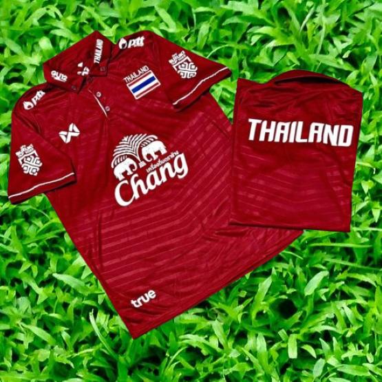 THAJSKO Fotbalový národní trénink JERSEY CHEER Verze pro fanoušky Rychloschnoucí košile Polo Polyester Krátký rukáv Uniforma Logo Elephant Sport Outdoor