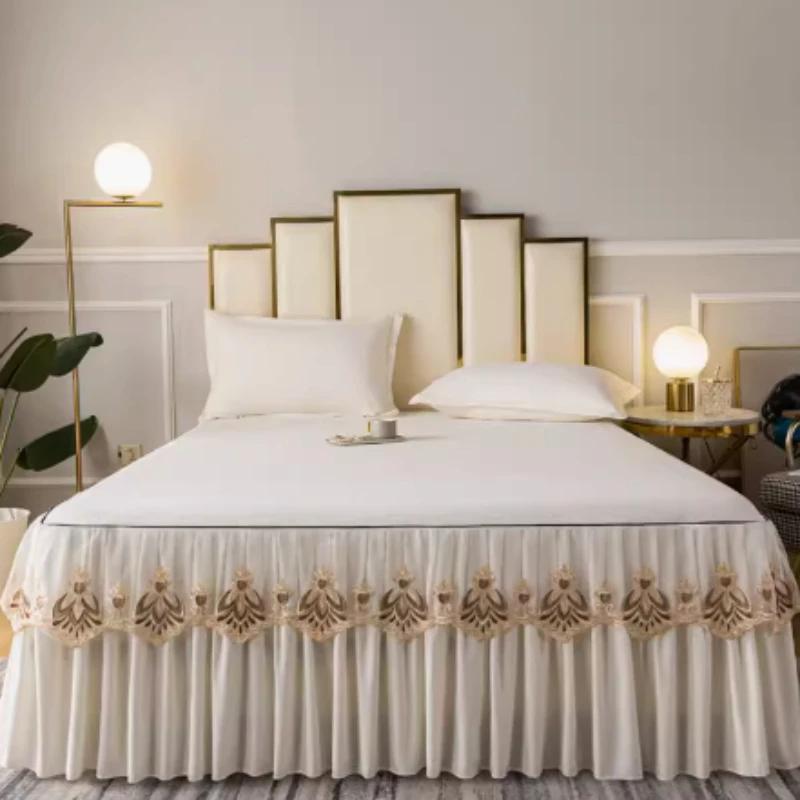 3-piece European Style New Lace Lace Bed Skirt Single Piece Anti Slip and Dust-proof Skirt Style Bed Cover Xi Mengsi Bed Cover