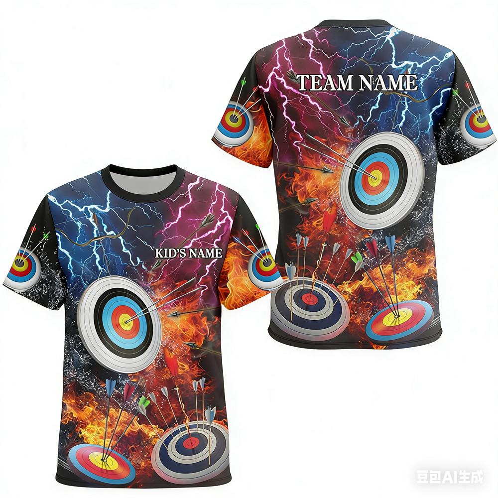 Lustige individuelle Namens-3D-Druck Bogenschießen Herren-T-Shirts Mode Bogenschießclub Personalisiertes Team-T-Shirt Lässige Kurzarm-Lockere Oberteile
