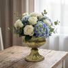 Spacious Wide Antique Metal Planter Small Urn Flower Pot Pedestal Vases For Florals Arrangements And Decors Gift