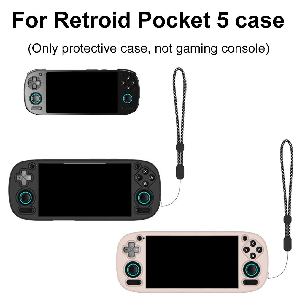 Silicone Protective Case For Retroid Pocket 5 Handheld Console Solid Color Cover Anti-Slip Grip Dustproof Shell For RP5 Cover