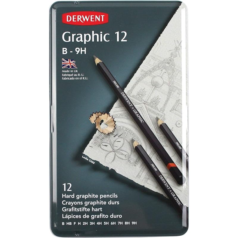 

Derwent Graphic Hard Graphite Drawing Pencils, Drawing & Writing, Ideal For Sketching, Professional Quality - 34213 (Set 121 чёрный