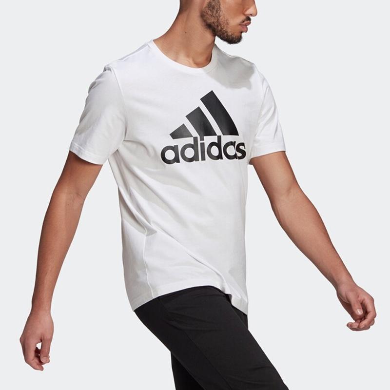 adidas Printed Big Logo Essentials Tee Short Sleeve Men's White GK9121