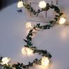 Romantic LED Rose Flower Garland String Light Simulated Wreath Decor For Valentine's Day Wedding Party DIY Ambient Lighting Gift